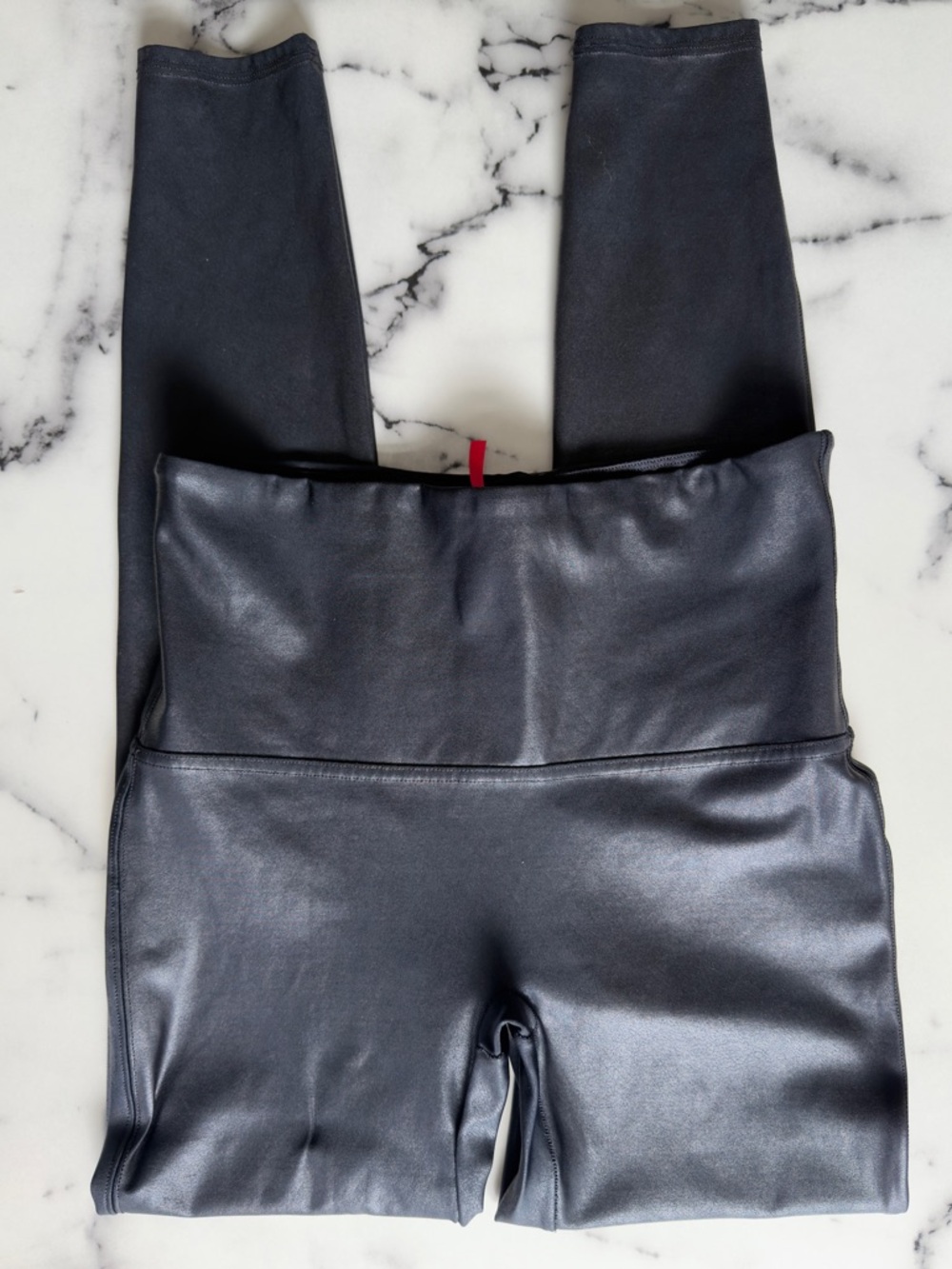 🖤SPANX Faux Leather Leggings XL Black High Rise Sculpting Shaping Vegan Leather - Picture 5 of 12